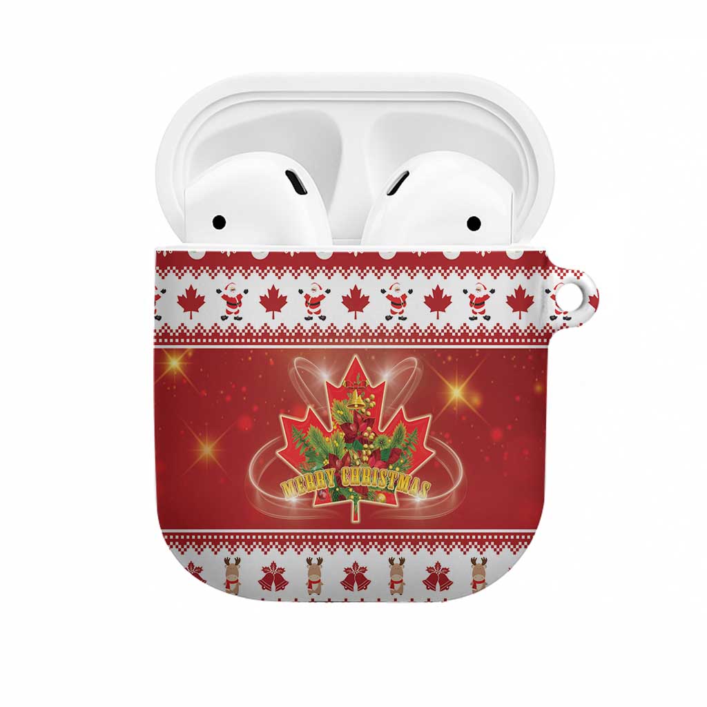 Merry Christmas Canada AirPods Case Festive Maple Leaf Xmas - Wonder Print Shop
