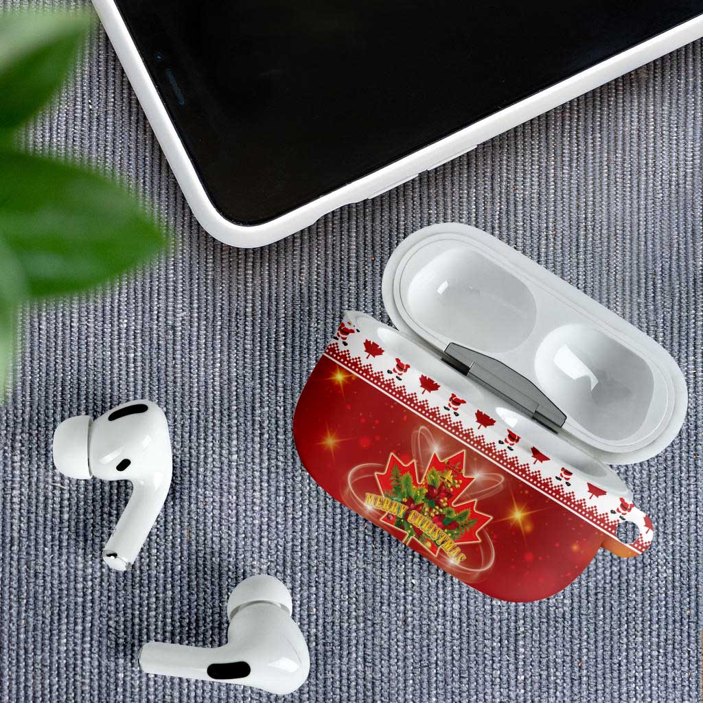 Merry Christmas Canada AirPods Case Festive Maple Leaf Xmas - Wonder Print Shop