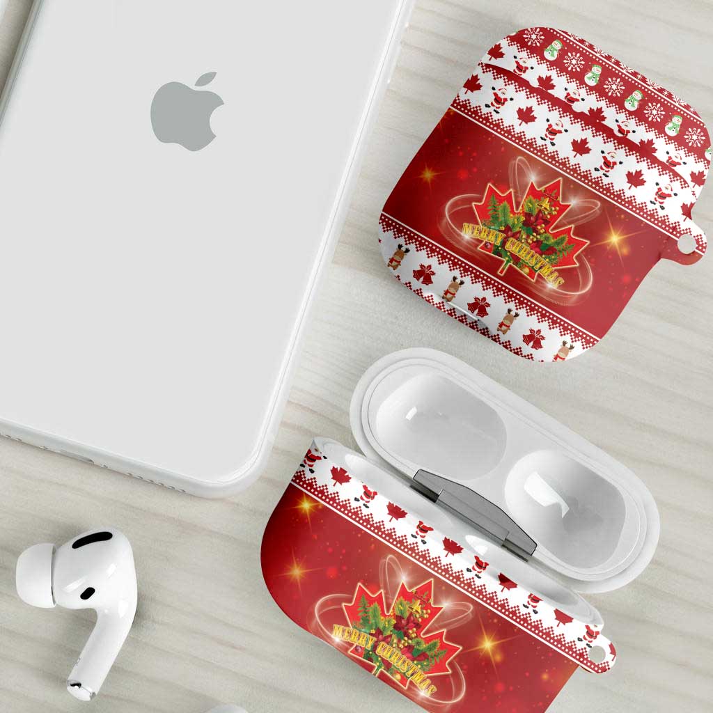 Merry Christmas Canada AirPods Case Festive Maple Leaf Xmas - Wonder Print Shop