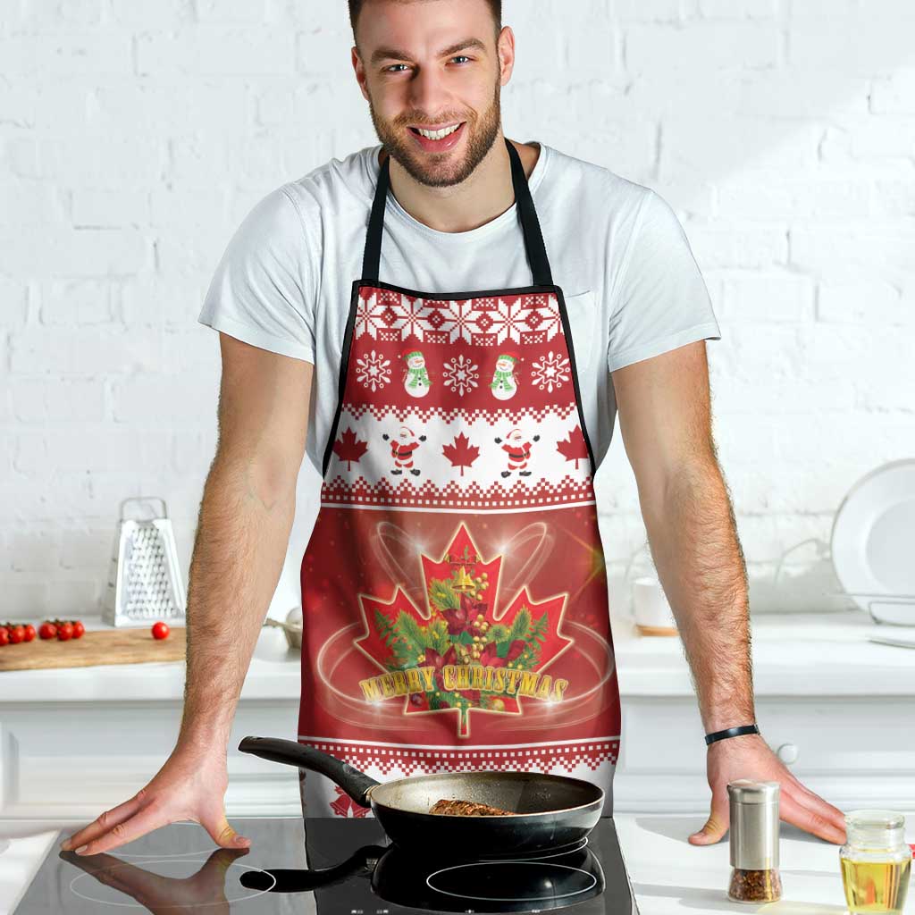 Merry Christmas Canada Apron Festive Maple Leaf Xmas - Wonder Print Shop