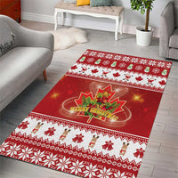Merry Christmas Canada Area Rug Festive Maple Leaf Xmas - Wonder Print Shop