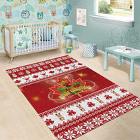 Merry Christmas Canada Area Rug Festive Maple Leaf Xmas - Wonder Print Shop