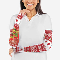 Merry Christmas Canada Arm Sleeves Festive Maple Leaf Xmas - Wonder Print Shop