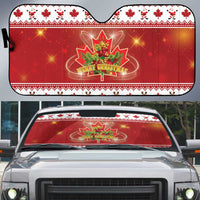 Merry Christmas Canada Auto Sun Shade Festive Maple Leaf Xmas - Wonder Print Shop