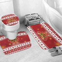 Merry Christmas Canada Bathroom Set Festive Maple Leaf Xmas - Wonder Print Shop