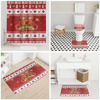 Merry Christmas Canada Bathroom Set Festive Maple Leaf Xmas - Wonder Print Shop