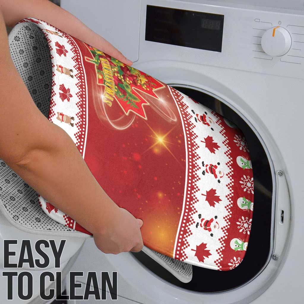 Merry Christmas Canada Bathroom Set Festive Maple Leaf Xmas - Wonder Print Shop