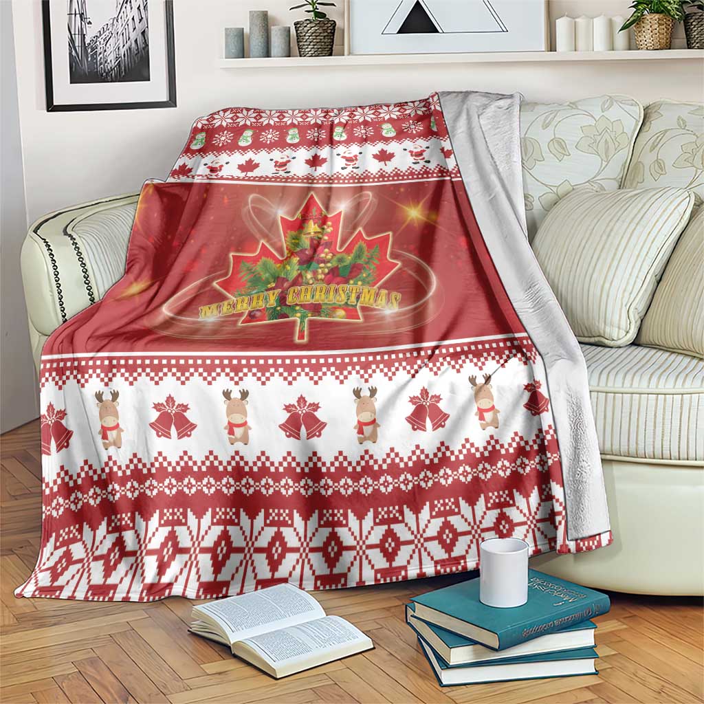 Merry Christmas Canada Blanket Festive Maple Leaf Xmas - Wonder Print Shop