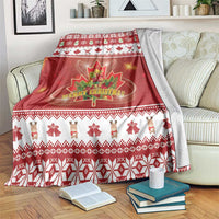 Merry Christmas Canada Blanket Festive Maple Leaf Xmas - Wonder Print Shop