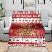 Merry Christmas Canada Blanket Festive Maple Leaf Xmas - Wonder Print Shop
