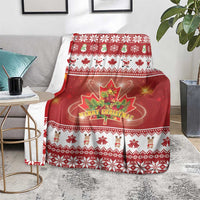 Merry Christmas Canada Blanket Festive Maple Leaf Xmas - Wonder Print Shop