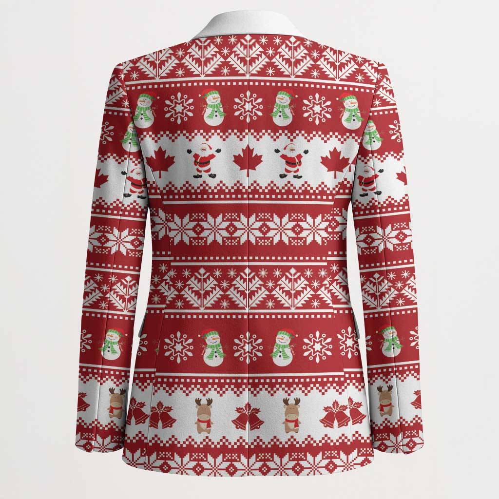 Merry Christmas Canada Blazer Festive Maple Leaf Xmas - Wonder Print Shop