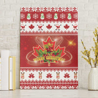 Merry Christmas Canada Canvas Wall Art Festive Maple Leaf Xmas - Wonder Print Shop