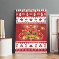 Merry Christmas Canada Canvas Wall Art Festive Maple Leaf Xmas - Wonder Print Shop