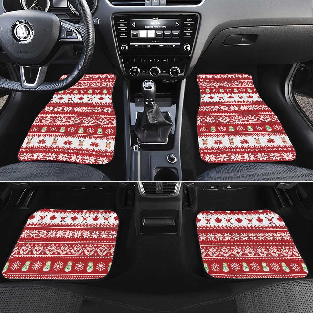 Merry Christmas Canada Car Mats Festive Maple Leaf Xmas - Wonder Print Shop