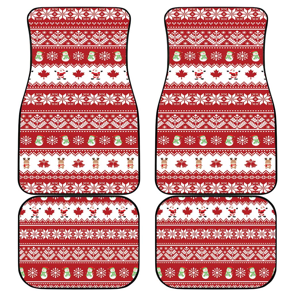 Merry Christmas Canada Car Mats Festive Maple Leaf Xmas - Wonder Print Shop