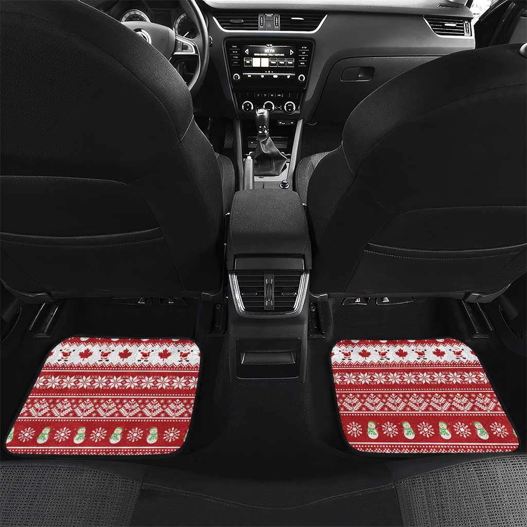 Merry Christmas Canada Car Mats Festive Maple Leaf Xmas - Wonder Print Shop