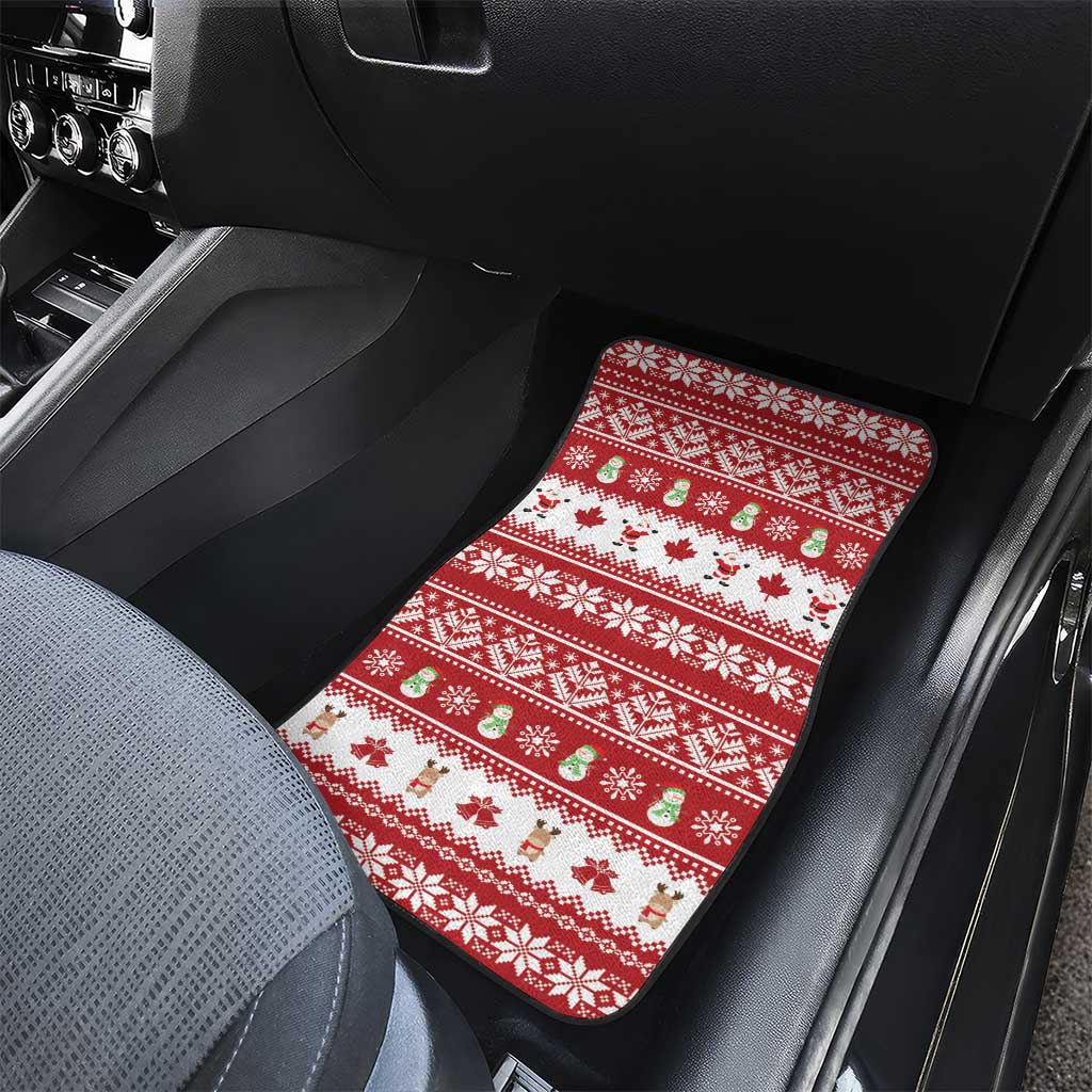 Merry Christmas Canada Car Mats Festive Maple Leaf Xmas - Wonder Print Shop