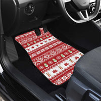 Merry Christmas Canada Car Mats Festive Maple Leaf Xmas - Wonder Print Shop