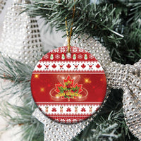 Merry Christmas Canada Ceramic Ornament Festive Maple Leaf Xmas - Wonder Print Shop