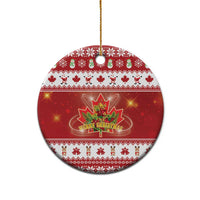 Merry Christmas Canada Ceramic Ornament Festive Maple Leaf Xmas - Wonder Print Shop