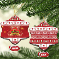 Merry Christmas Canada Ceramic Ornament Festive Maple Leaf Xmas - Wonder Print Shop