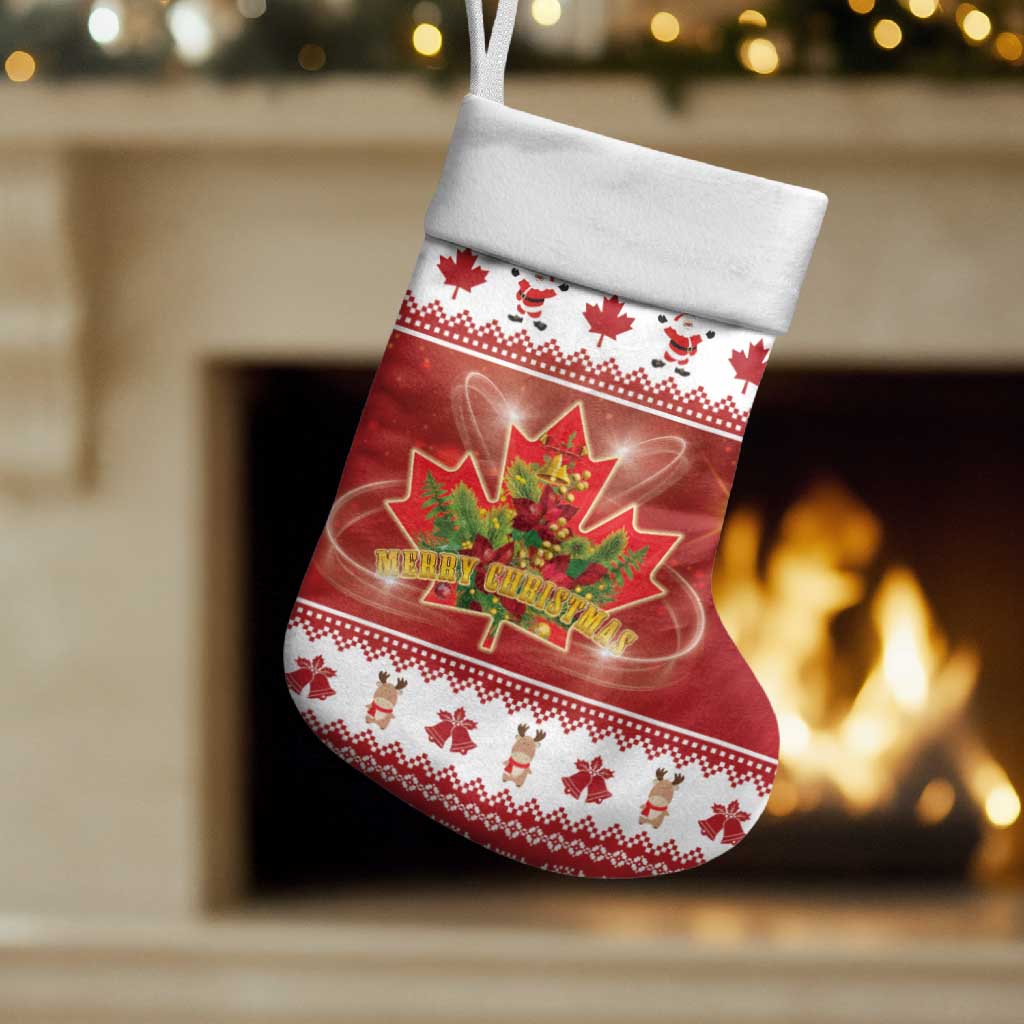 Merry Christmas Canada Christmas Stocking Festive Maple Leaf Xmas - Wonder Print Shop