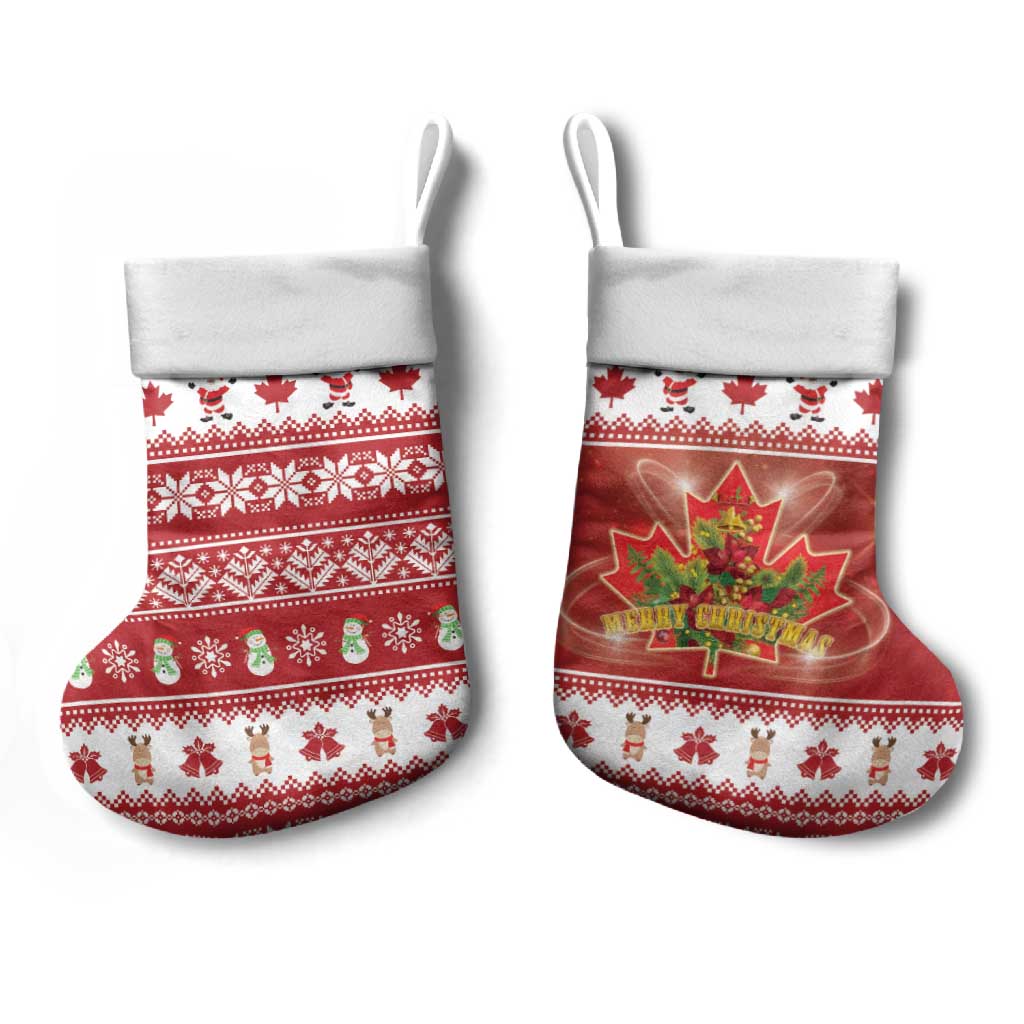 Merry Christmas Canada Christmas Stocking Festive Maple Leaf Xmas - Wonder Print Shop