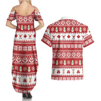 Merry Christmas Canada Couples Matching Summer Maxi Dress and Hawaiian Shirt Festive Maple Leaf Xmas - Wonder Print Shop
