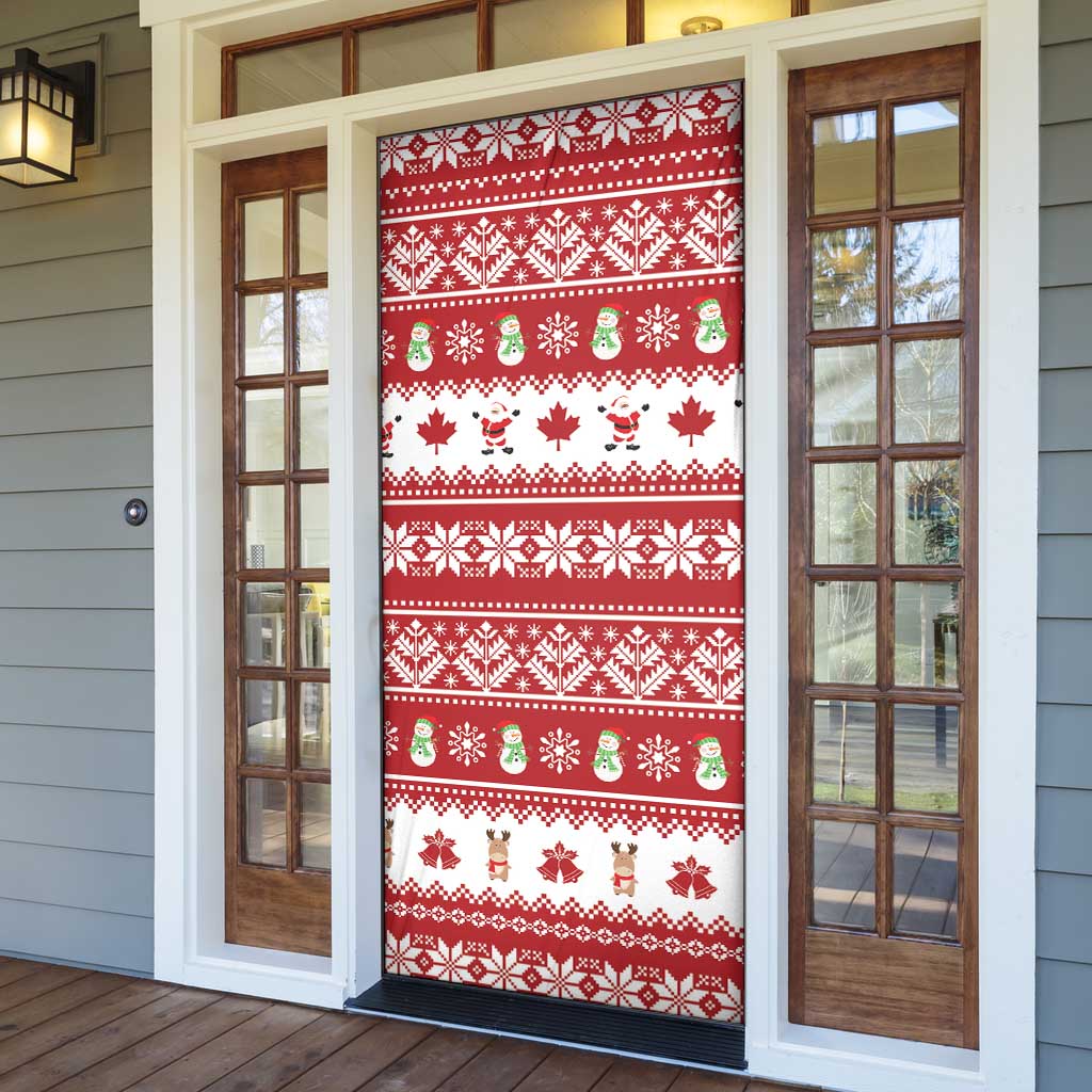 Merry Christmas Canada Door Cover Festive Maple Leaf Xmas - Wonder Print Shop