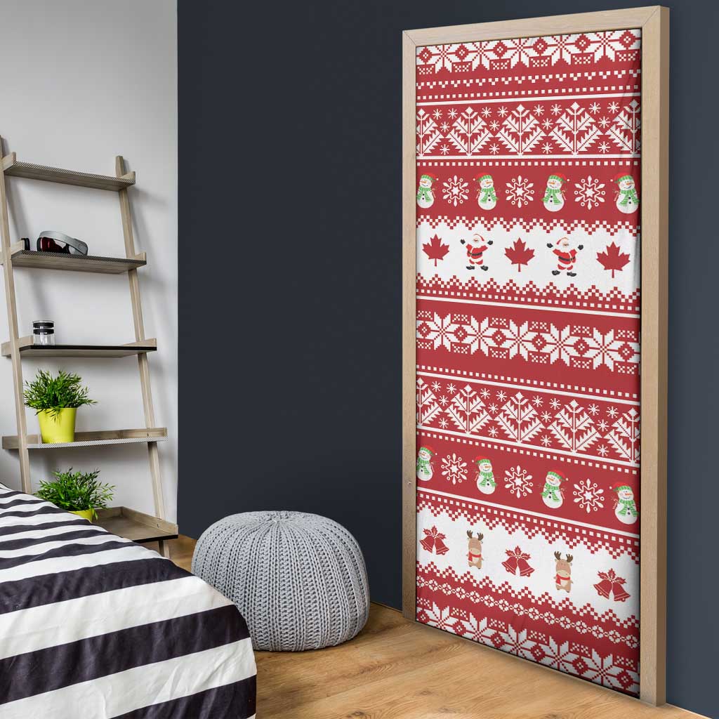 Merry Christmas Canada Door Cover Festive Maple Leaf Xmas - Wonder Print Shop