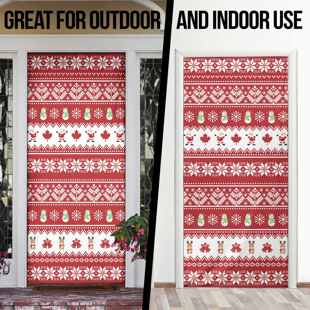 Merry Christmas Canada Door Cover Festive Maple Leaf Xmas - Wonder Print Shop