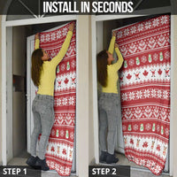 Merry Christmas Canada Door Cover Festive Maple Leaf Xmas - Wonder Print Shop