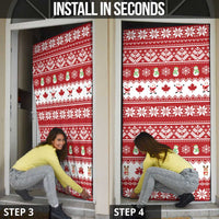 Merry Christmas Canada Door Cover Festive Maple Leaf Xmas - Wonder Print Shop