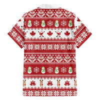 Merry Christmas Canada Family Matching Mermaid Dress and Hawaiian Shirt Festive Maple Leaf Xmas - Wonder Print Shop