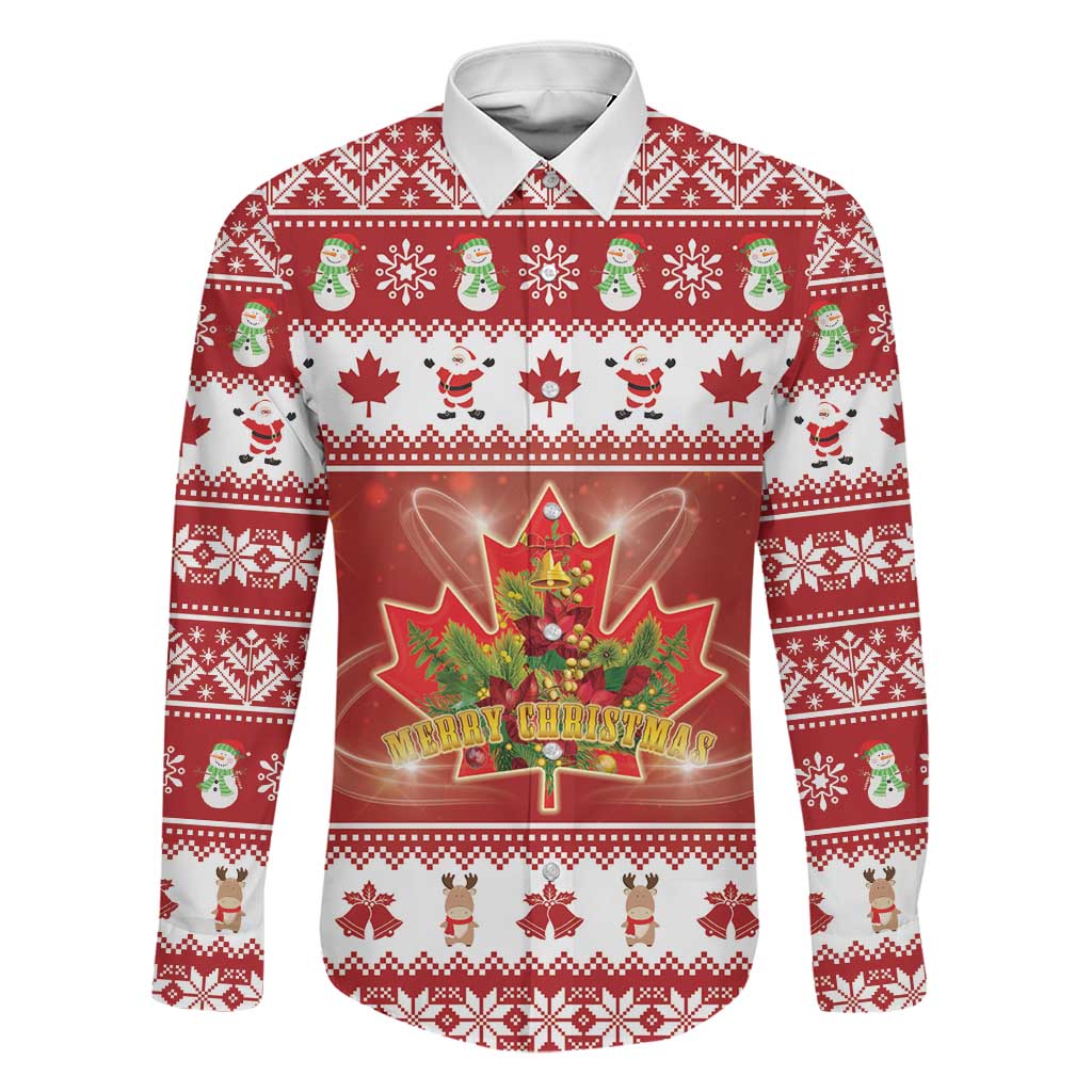 Merry Christmas Canada Family Matching Mermaid Dress and Hawaiian Shirt Festive Maple Leaf Xmas - Wonder Print Shop