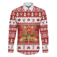 Merry Christmas Canada Family Matching Mermaid Dress and Hawaiian Shirt Festive Maple Leaf Xmas - Wonder Print Shop