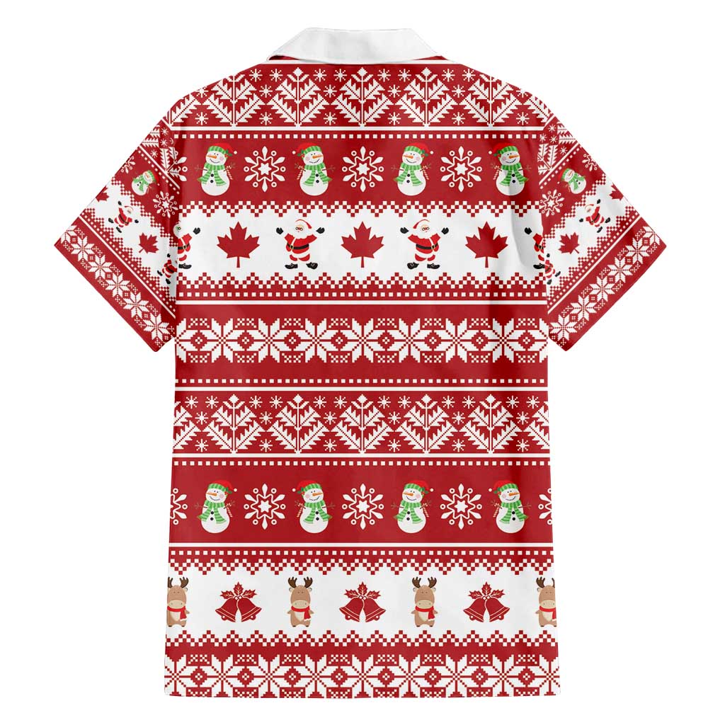 Merry Christmas Canada Family Matching Off Shoulder Maxi Dress and Hawaiian Shirt Festive Maple Leaf Xmas - Wonder Print Shop