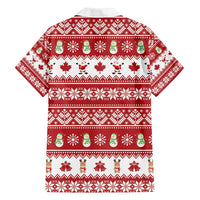 Merry Christmas Canada Family Matching Off Shoulder Maxi Dress and Hawaiian Shirt Festive Maple Leaf Xmas - Wonder Print Shop