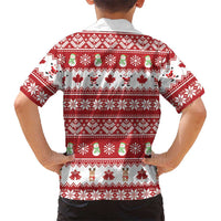 Merry Christmas Canada Family Matching Short Sleeve Bodycon Dress and Hawaiian Shirt Festive Maple Leaf Xmas - Wonder Print Shop