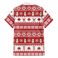 Merry Christmas Canada Family Matching Short Sleeve Bodycon Dress and Hawaiian Shirt Festive Maple Leaf Xmas - Wonder Print Shop