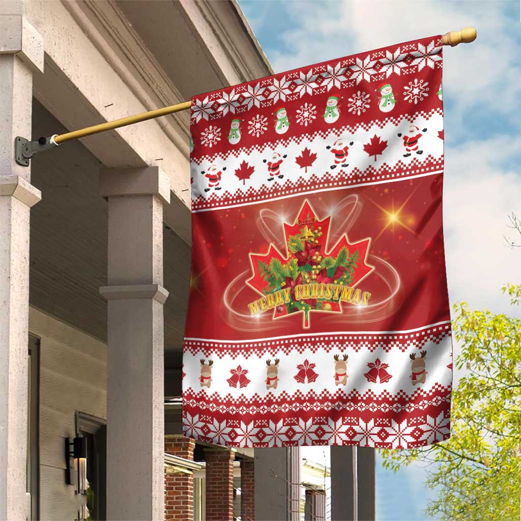 Merry Christmas Canada Garden Flag Festive Maple Leaf Xmas - Wonder Print Shop