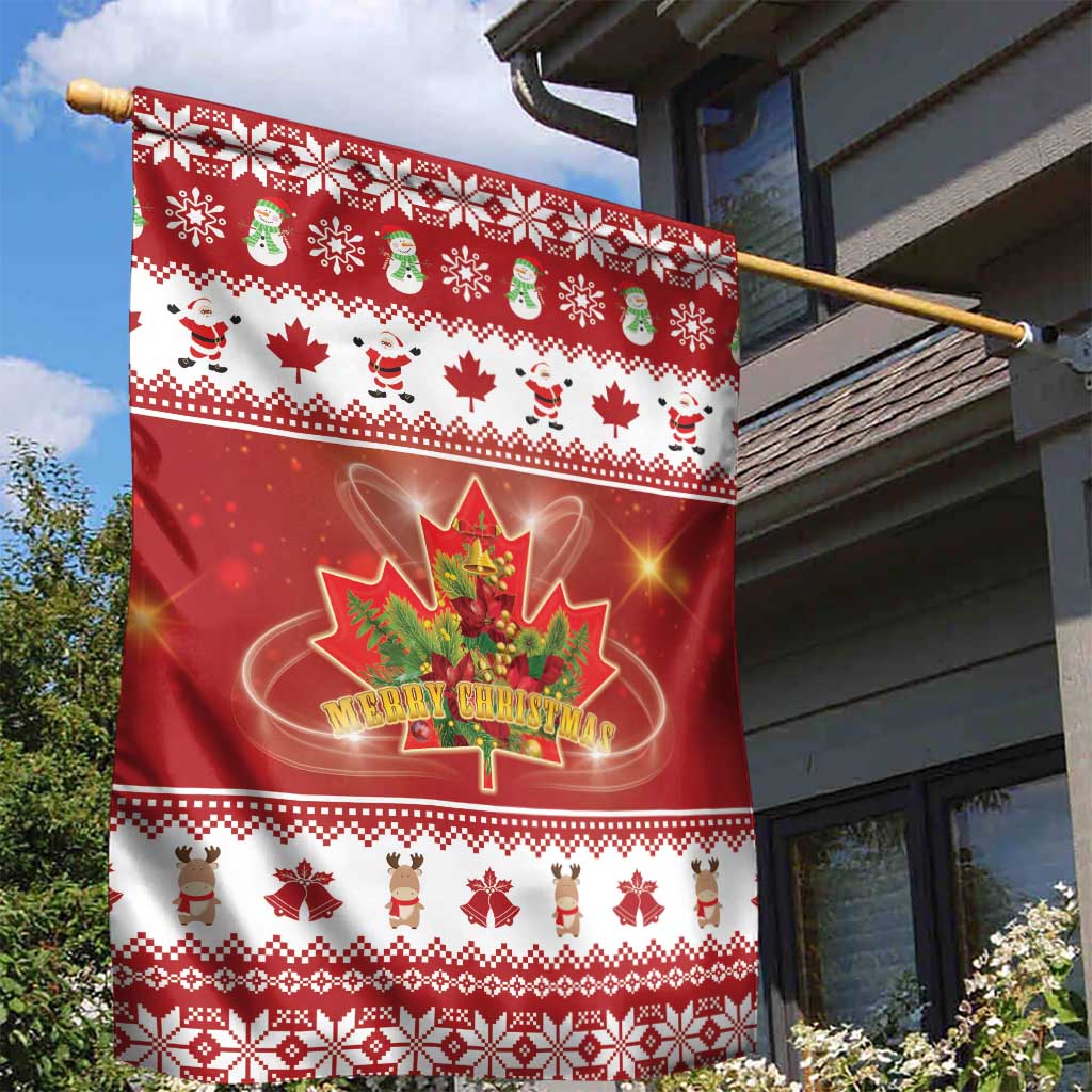Merry Christmas Canada Garden Flag Festive Maple Leaf Xmas - Wonder Print Shop