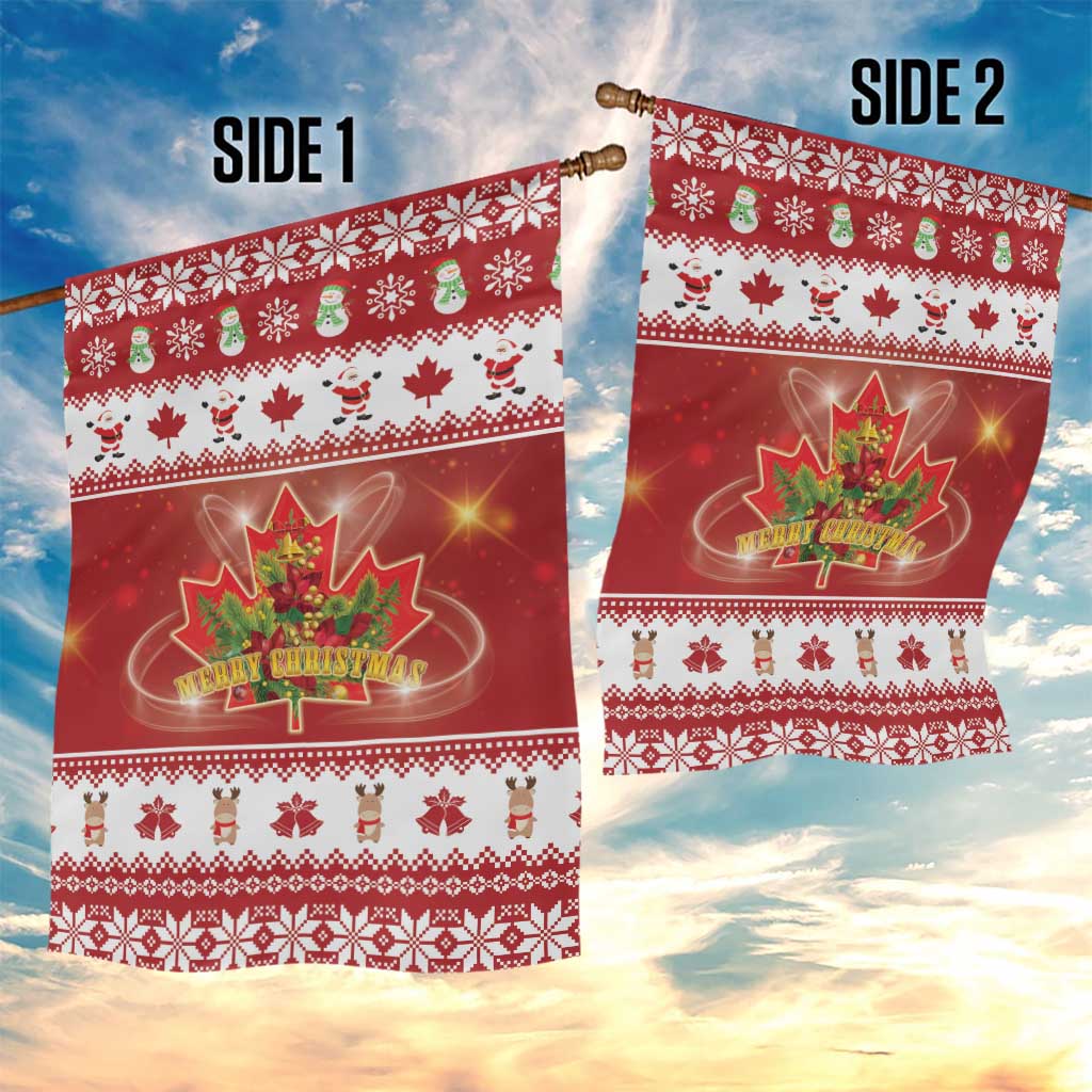 Merry Christmas Canada Garden Flag Festive Maple Leaf Xmas - Wonder Print Shop
