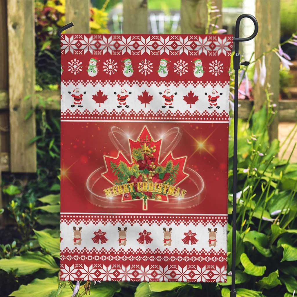 Merry Christmas Canada Garden Flag Festive Maple Leaf Xmas - Wonder Print Shop