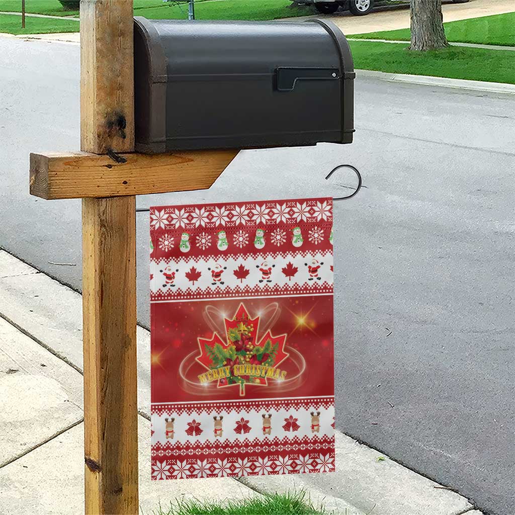 Merry Christmas Canada Garden Flag Festive Maple Leaf Xmas - Wonder Print Shop