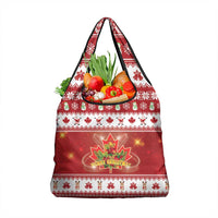 Merry Christmas Canada Grocery Bag Festive Maple Leaf Xmas - Wonder Print Shop