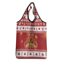 Merry Christmas Canada Grocery Bag Festive Maple Leaf Xmas - Wonder Print Shop