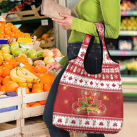 Merry Christmas Canada Grocery Bag Festive Maple Leaf Xmas - Wonder Print Shop