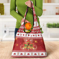 Merry Christmas Canada Grocery Bag Festive Maple Leaf Xmas - Wonder Print Shop
